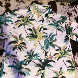 Tropical Palm Tree Button-Up Shirt